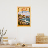 Maine Portland Head Light Vintage Poster (Keuken)