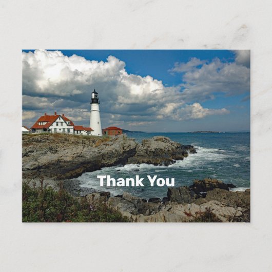 Maine Portland Head Lighthouse Foto Bedankt Briefkaart (Voorkant)