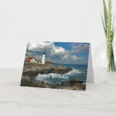 Maine Portland Head Lighthouse Foto Birthday Kaart (Voorkant)