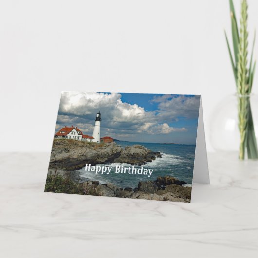 Maine Portland Head Lighthouse Foto Birthday Kaart (Voorkant)