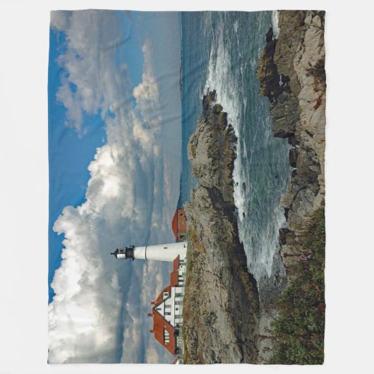 Maine Portland Head Lighthouse Foto Fleece Deken (Voorkant)