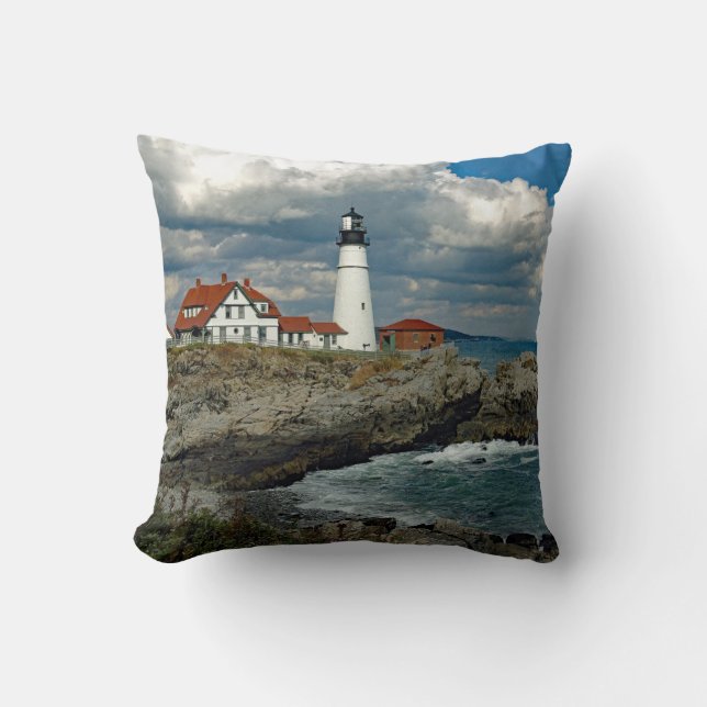 Maine Portland Head Lighthouse Foto Kussen (Voorkant)