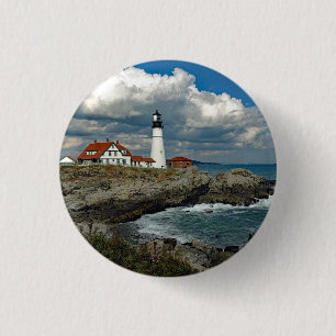 Maine Portland Head Lighthouse Foto Ronde Button 3,2 Cm