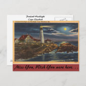 Maine, Portland Headlight, Cape Elisabeth Briefkaart (Voorkant / Achterkant)