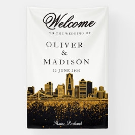 Maine Portland moderne trouwbegroeting Spandoek