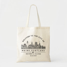 Maine Portland Silhouette – Op maat gemaakte huwel Tote Bag