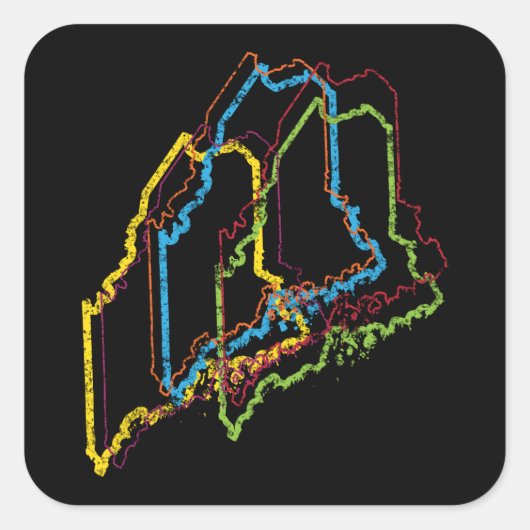 maine pride blur vierkante sticker (Voorkant)