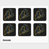 maine pride blur vierkante sticker (Vel)