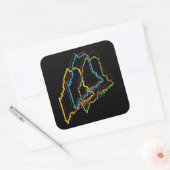 maine pride blur vierkante sticker (Envelop)