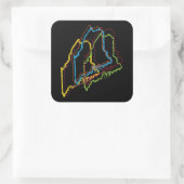 maine pride blur vierkante sticker (Tas)
