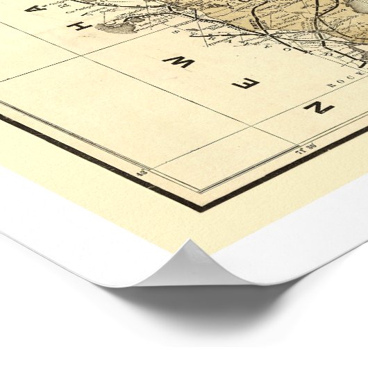 Maine Railroad Map 1899 Poster (Hoek)