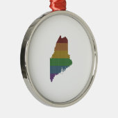 Maine Rainbow Gay Pride Metalen Ornament (Rechts)