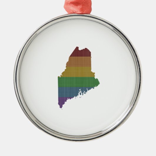 Maine Rainbow Gay Pride Metalen Ornament (Voorkant)