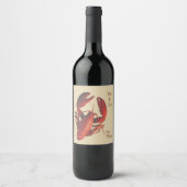 Maine Red Lobster Custom Wine Label Wijn Etiket (Voorkant)