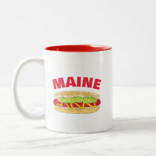 Maine Red Snapper Hotdog Portland ME Food Cookout Tweekleurige Koffiemok