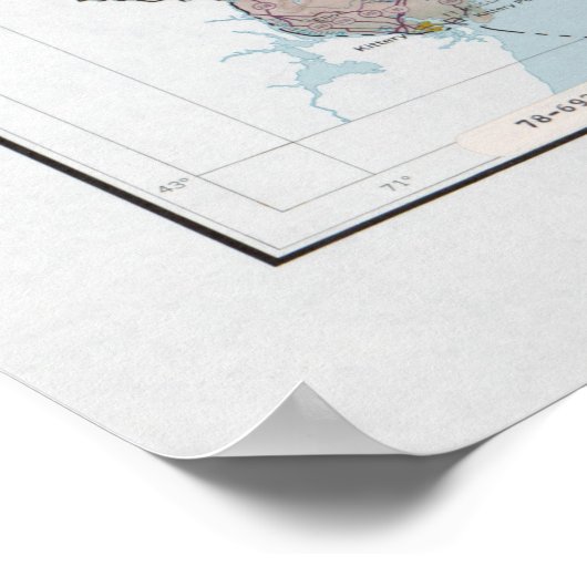 Maine Relief Map (1977) De Pine Tree State Poster (Hoek)