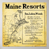  Maine Resorts met Kaart Prints (Voorkant)