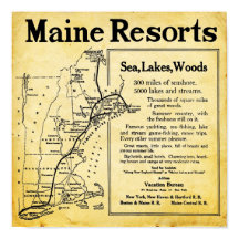 Maine Resorts met Kaart Prints
