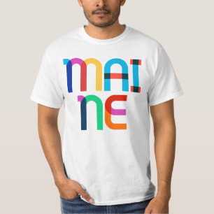 Maine  Retro Pop Art 80s Rainbow Colors T-shirt
