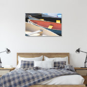 Maine, Rockland. Kleurrijke boten in Rockland Canvas Afdruk (Insitu (Slaapkamer))