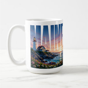 Maine Rocky Coast Vuurtoren Oceaan Avontuur Koffiemok