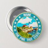 Maine Ronde Button 7,6 Cm (Voorkant /achterkant)