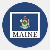 Maine Ronde Sticker (Voorkant)
