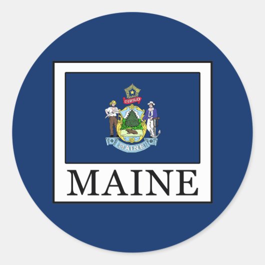 Maine Ronde Sticker (Voorkant)