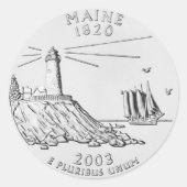 Maine Ronde Sticker (Voorkant)