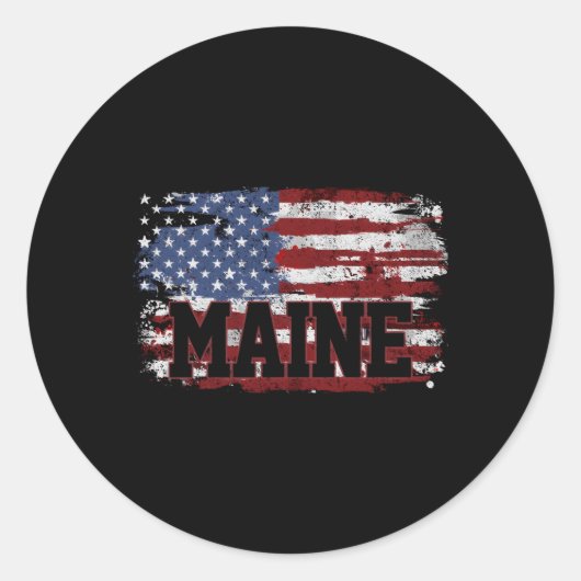 Maine Ronde Sticker (Voorkant)