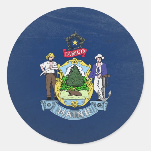 Maine Ronde Sticker (Voorkant)