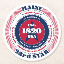 Maine Rood Wit Blauw Typografie