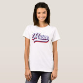 Maine Rood Wit en Blauw  Script T-shirt (Voorkant volledig)