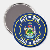 Maine Round Emblem Magneet (Voorkant / Achterkant)