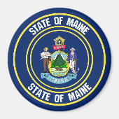 Maine Round Emblem Magneet (Voorkant)