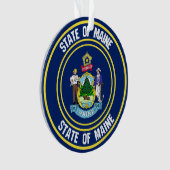 Maine Round Emblem Ornament (voorkant)