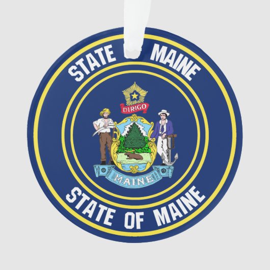 Maine Round Emblem Ornament (voorkant)