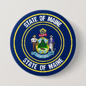 Maine Round Emblem Ronde Button 7,6 Cm (Voorkant)