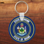 Maine Round Emblem Sleutelhanger (Voorkant)