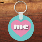 Maine roze hart - Ik hou van me Sleutelhanger (Voorkant)