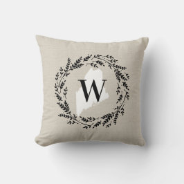 Maine Rustic Wreath Monogram Sierkussen