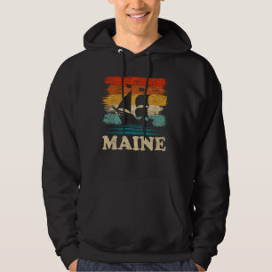 Maine Sailing Zeilboot Summer Boating Sail Hoodie