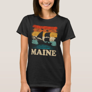 Maine Sailing Zeilboot Summer Boating Sail T-shirt