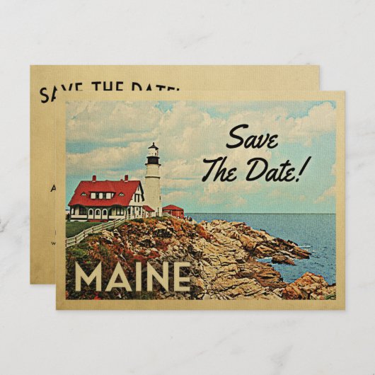 Maine Save the Date  Briefkaarten (Voorkant / Achterkant)