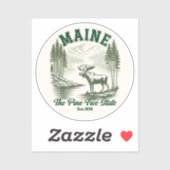 Maine Scenic Wilderness – Pine Tree State Vibes Sticker (Vel)