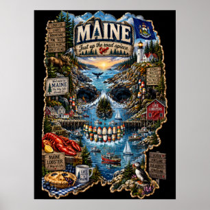 Maine Schedel Artprint Staat van Mind Poster