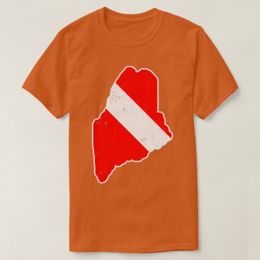 Maine Scuba duikt op Shirt met vlag omlaag (Design voorkant)