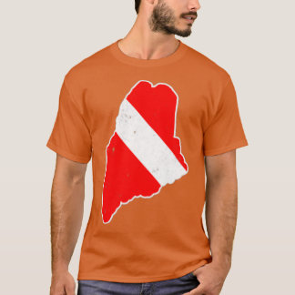 Maine Scuba duikt op Shirt met vlag omlaag