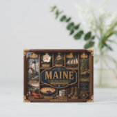 Maine Shadow Box 3D Figuur Staat Briefkaart (Staand voorkant)