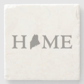 Maine Shaped Gray Letter Mainer Home State Grey Stenen Onderzetter (Voorkant)